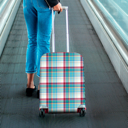 Blue And Red Madras Pattern Print Luggage Cover