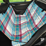 Blue And Red Madras Pattern Print Pet Car Back Seat Cover