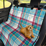 Blue And Red Madras Pattern Print Pet Car Back Seat Cover