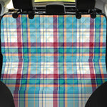 Blue And Red Madras Pattern Print Pet Car Back Seat Cover