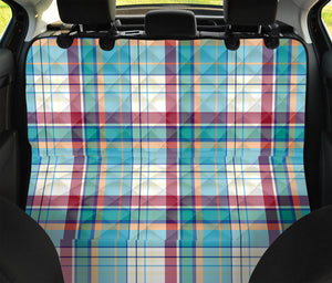 Blue And Red Madras Pattern Print Pet Car Back Seat Cover