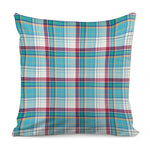Blue And Red Madras Pattern Print Pillow Cover