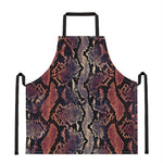 Blue And Red Snakeskin Print Apron