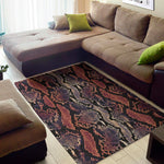 Blue And Red Snakeskin Print Area Rug