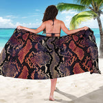 Blue And Red Snakeskin Print Beach Sarong Wrap
