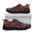 Blue And Red Snakeskin Print Black Running Shoes