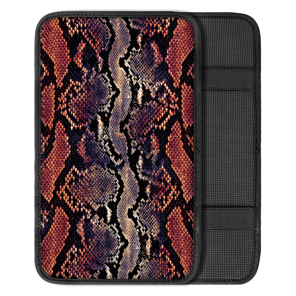 Blue And Red Snakeskin Print Car Center Console Cover