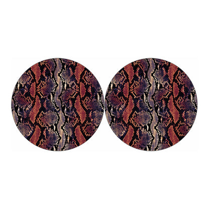 Blue And Red Snakeskin Print Car Coasters
