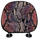 Blue And Red Snakeskin Print Car Headrest Covers
