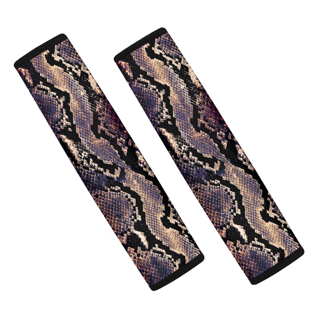 Blue And Red Snakeskin Print Car Seat Belt Covers