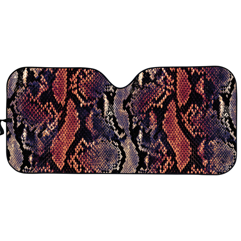 Blue And Red Snakeskin Print Car Sun Shade
