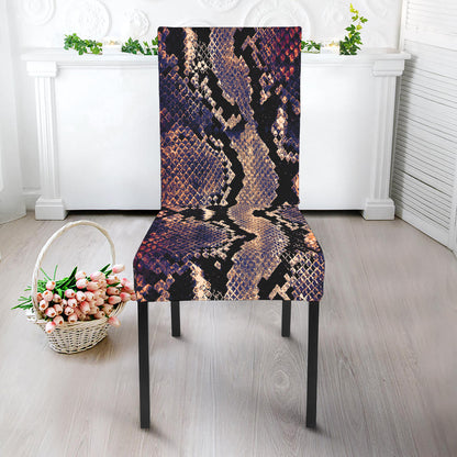 Blue And Red Snakeskin Print Dining Chair Slipcover