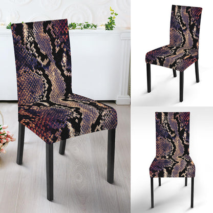 Blue And Red Snakeskin Print Dining Chair Slipcover