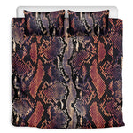 Blue And Red Snakeskin Print Duvet Cover Bedding Set