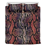 Blue And Red Snakeskin Print Duvet Cover Bedding Set
