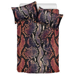 Blue And Red Snakeskin Print Duvet Cover Bedding Set