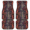 Blue And Red Snakeskin Print Front and Back Car Floor Mats