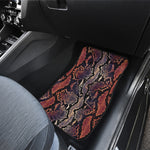 Blue And Red Snakeskin Print Front and Back Car Floor Mats