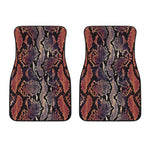 Blue And Red Snakeskin Print Front Car Floor Mats