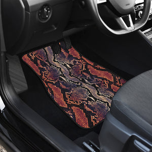 Blue And Red Snakeskin Print Front Car Floor Mats