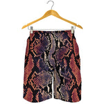 Blue And Red Snakeskin Print Men's Shorts