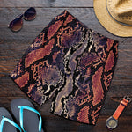 Blue And Red Snakeskin Print Men's Shorts