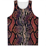 Blue And Red Snakeskin Print Men's Tank Top