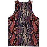 Blue And Red Snakeskin Print Men's Tank Top