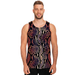 Blue And Red Snakeskin Print Men's Tank Top