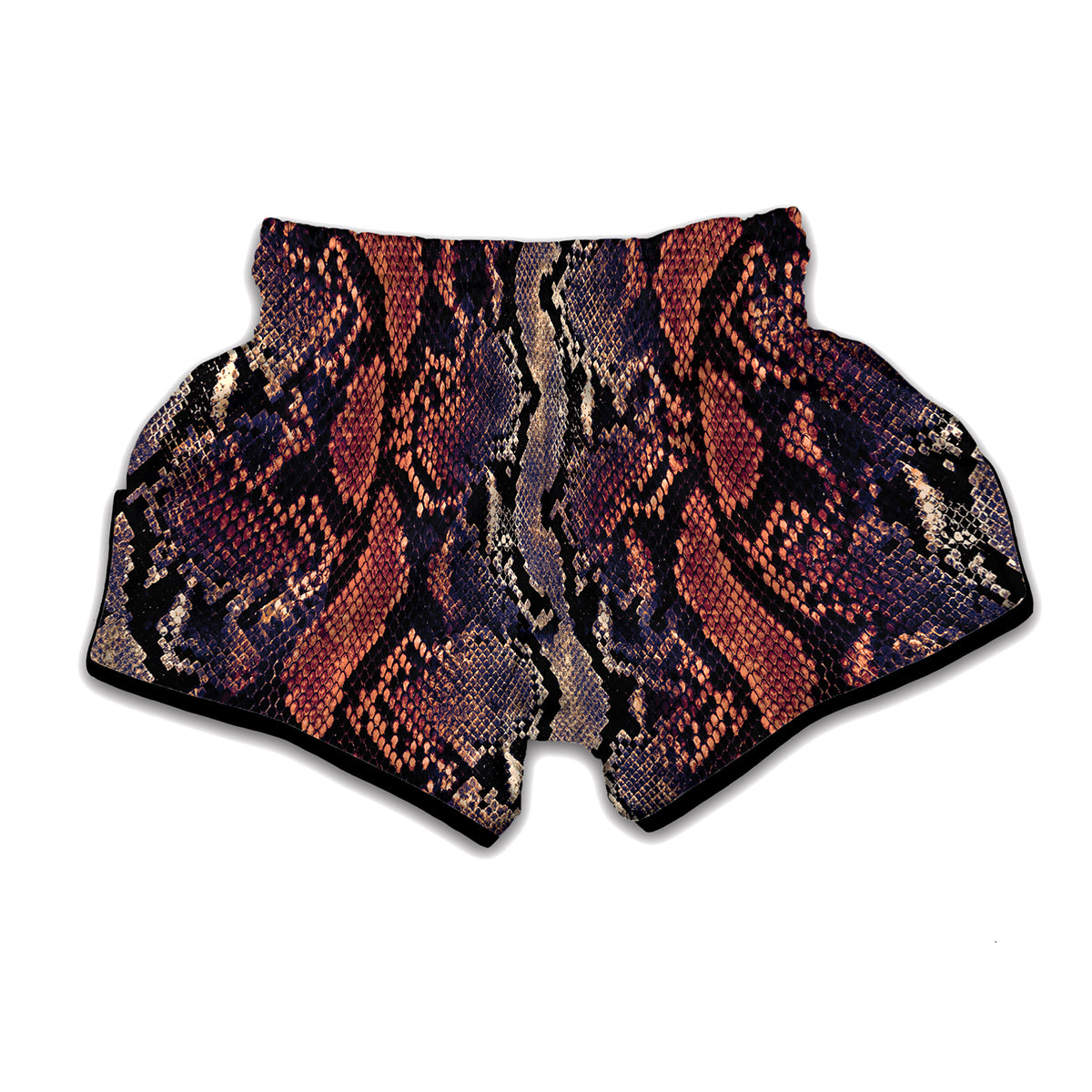 Blue And Red Snakeskin Print Muay Thai Boxing Shorts