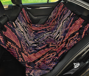 Blue And Red Snakeskin Print Pet Car Back Seat Cover