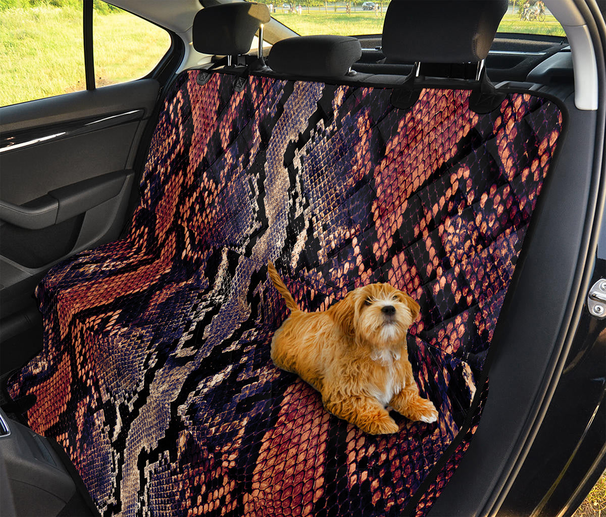 Blue And Red Snakeskin Print Pet Car Back Seat Cover