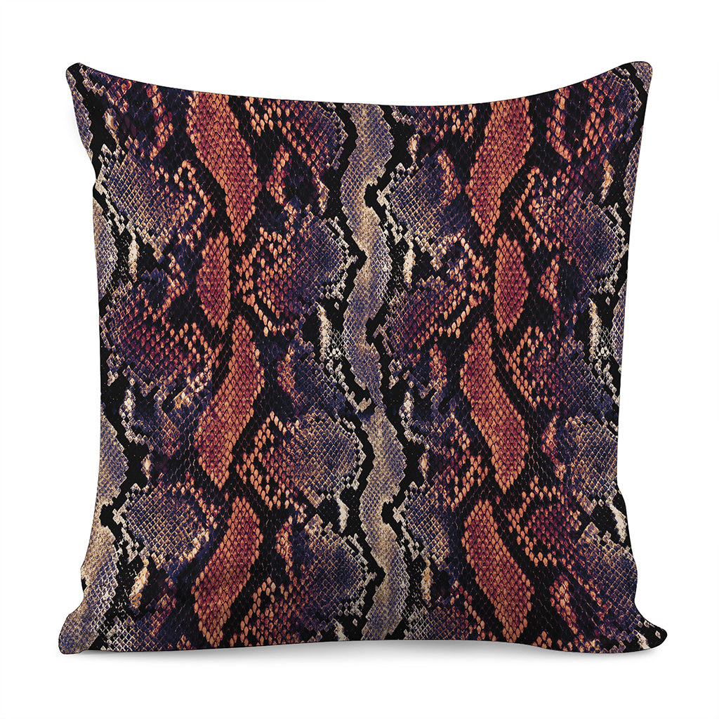 Blue And Red Snakeskin Print Pillow Cover