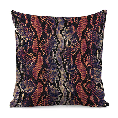 Blue And Red Snakeskin Print Pillow Cover