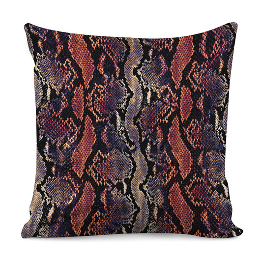 Blue And Red Snakeskin Print Pillow Cover