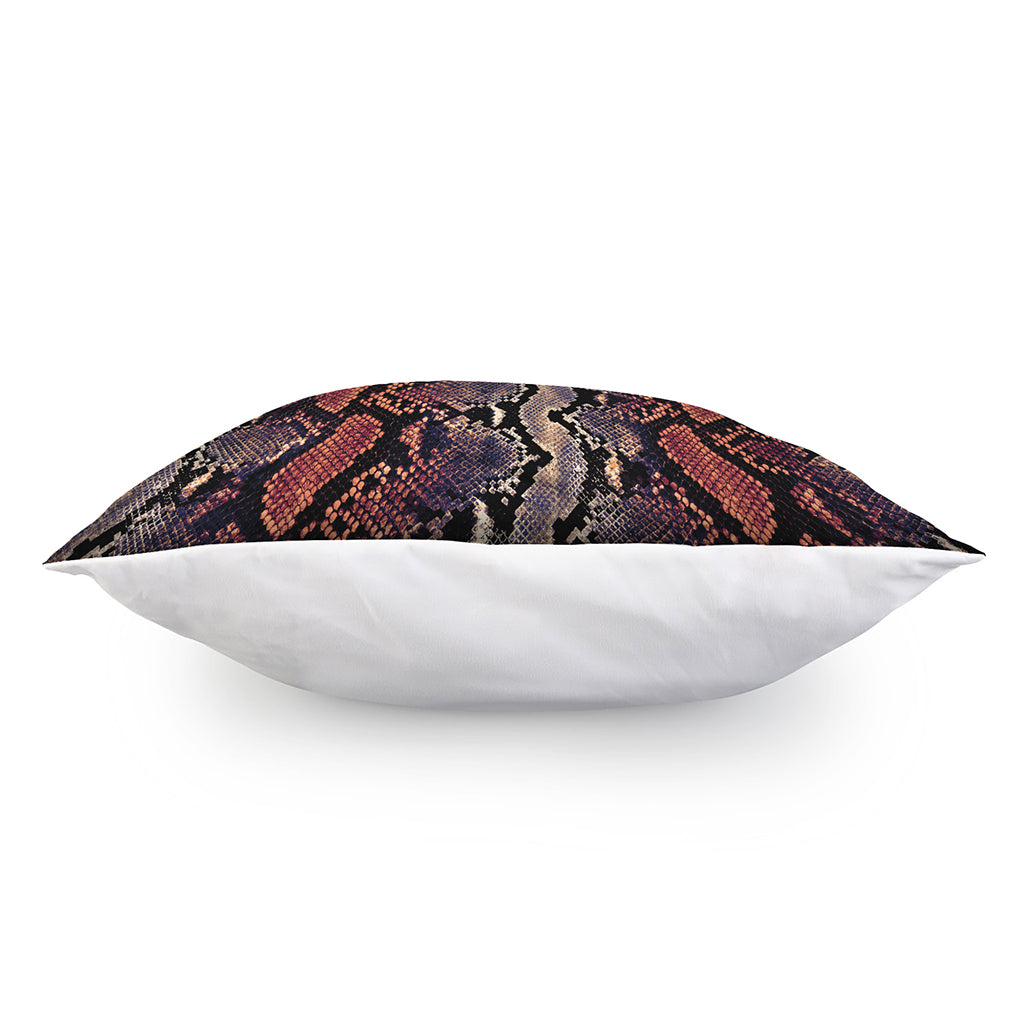 Blue And Red Snakeskin Print Pillow Cover