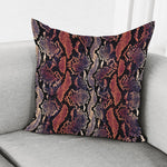 Blue And Red Snakeskin Print Pillow Cover