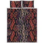 Blue And Red Snakeskin Print Quilt Bed Set