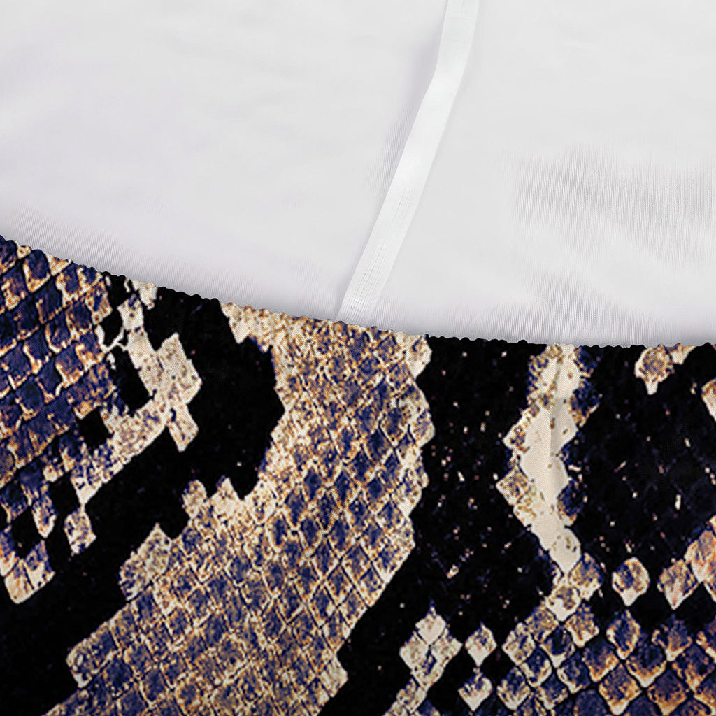 Blue And Red Snakeskin Print Sofa Cover