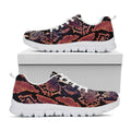 Blue And Red Snakeskin Print White Running Shoes