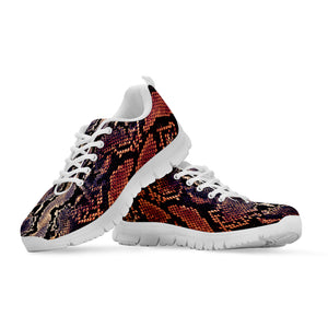 Blue And Red Snakeskin Print White Sneakers