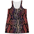 Blue And Red Snakeskin Print Women's Racerback Tank Top