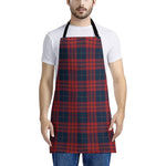 Blue And Red Tartan Pattern Print Apron