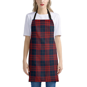 Blue And Red Tartan Pattern Print Apron