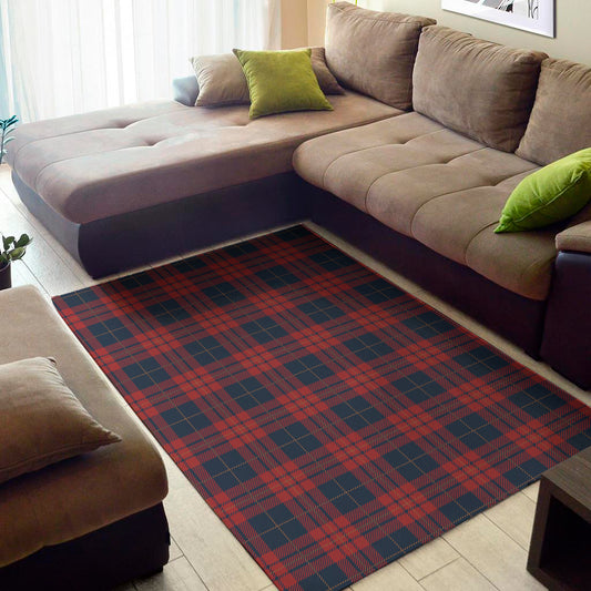 Blue And Red Tartan Pattern Print Area Rug