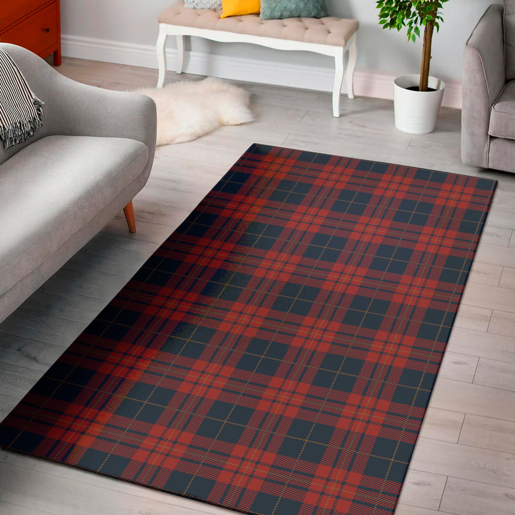 Blue And Red Tartan Pattern Print Area Rug