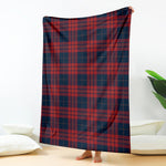 Blue And Red Tartan Pattern Print Blanket