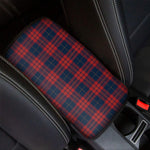 Blue And Red Tartan Pattern Print Car Center Console Cover