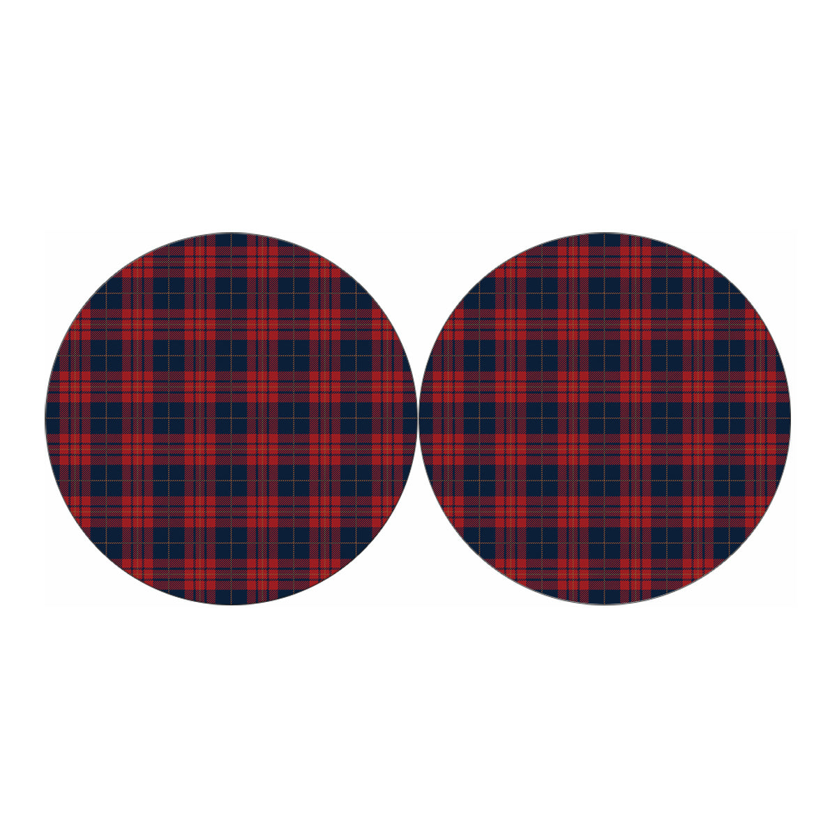 Blue And Red Tartan Pattern Print Car Coasters