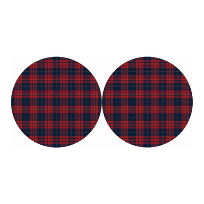 Blue And Red Tartan Pattern Print Car Coasters